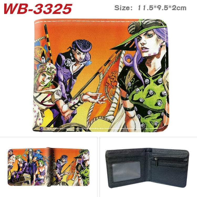 JoJo's Bizarre Adventure Wallet PU Leather Bi-Fold Purse With Coin Pocket Card Holder 2 fold