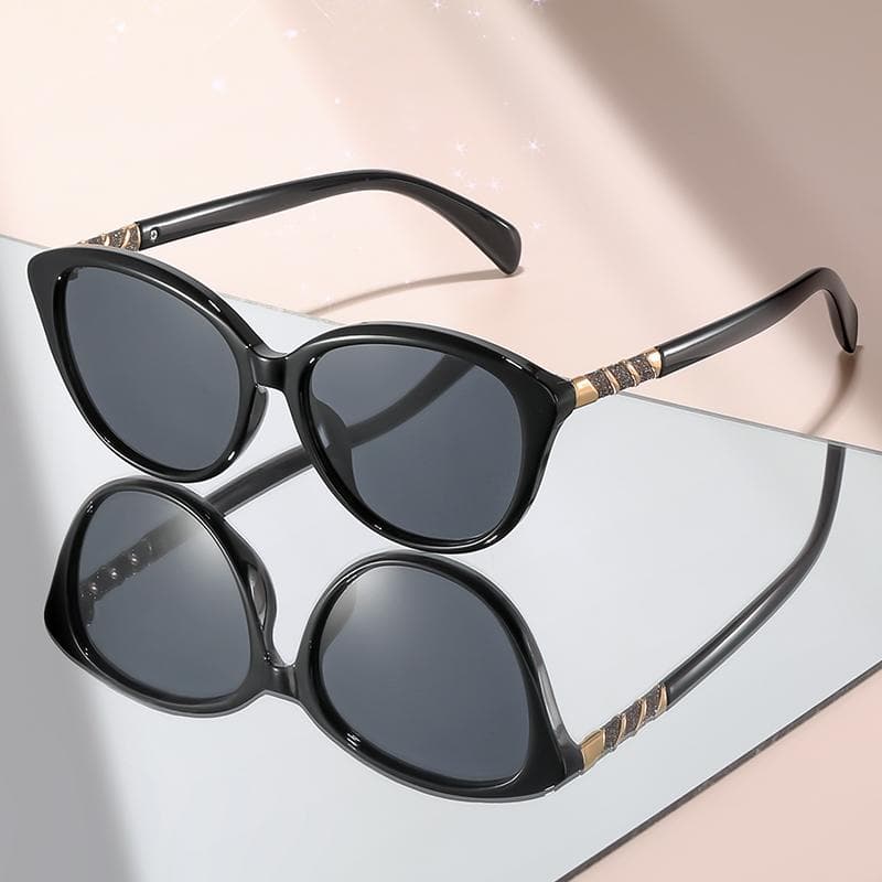 New cat eye small frame sunglasses fashionable classic simple design with diamond like embellishments stylish accessory