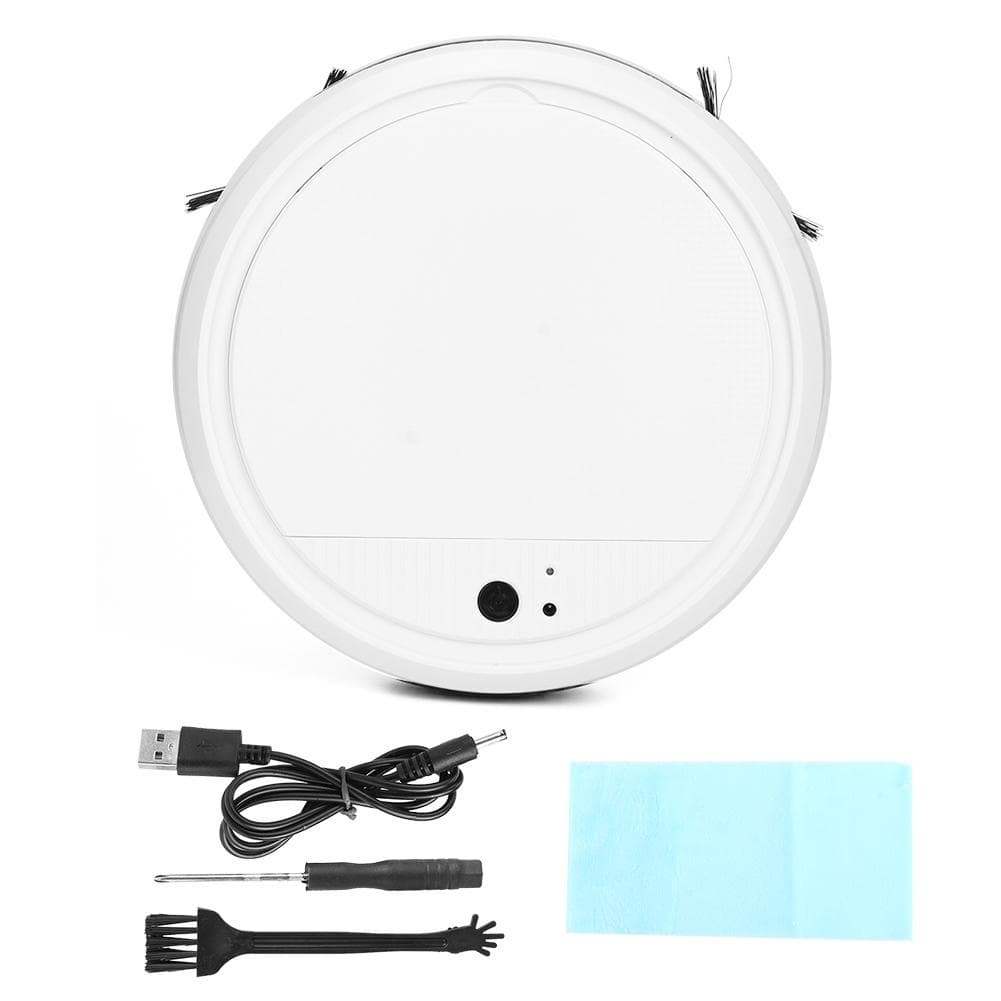 Multi Functional Intelligent Ultraviolet Light Sweeping Robot Vacuum Cleaner Set for Home white
