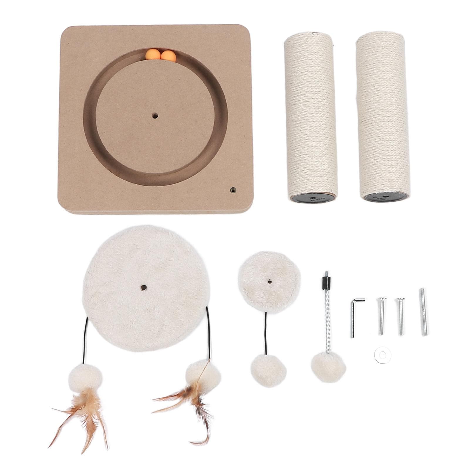 Cat Scratching Post Stable Structure Density Board Stylish Look Cat Scratcher with Ball Toy for