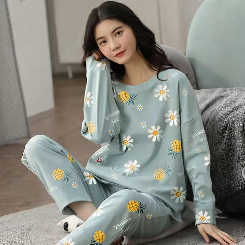 Women's Long-Sleeve Pajama Set: Spring/Autumn 2023 - Net Red, Large Size, Winter Homewear 5XL (170-200 jin)