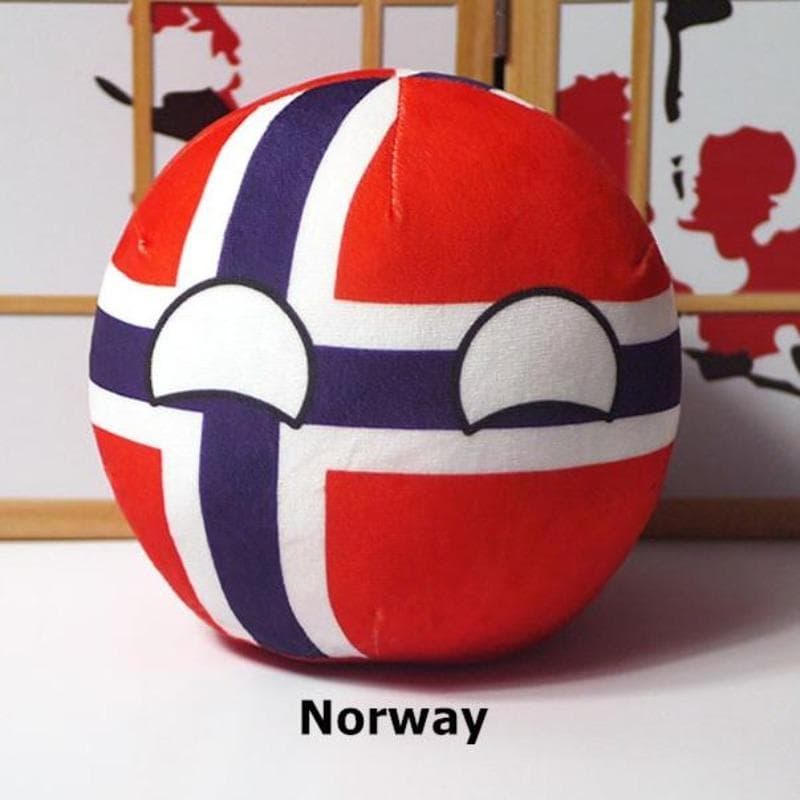 20cm Polandball Plush Doll Country Ball Anime Short Stuffed Plush Doll Toy Norway