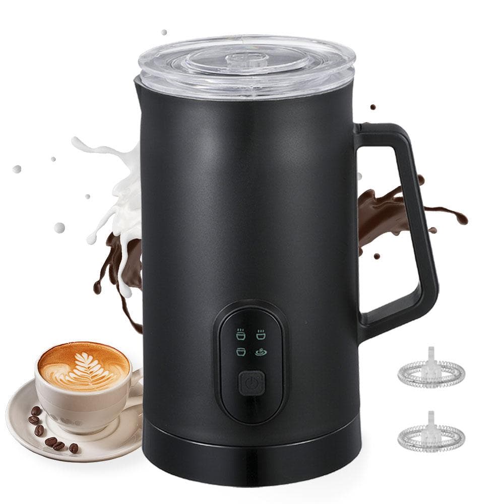 Electric Milk Frother 400W 580ml/19.61oz Warm and Cold Milk Foamer Silent Operation 4 In 1 AU Plug black