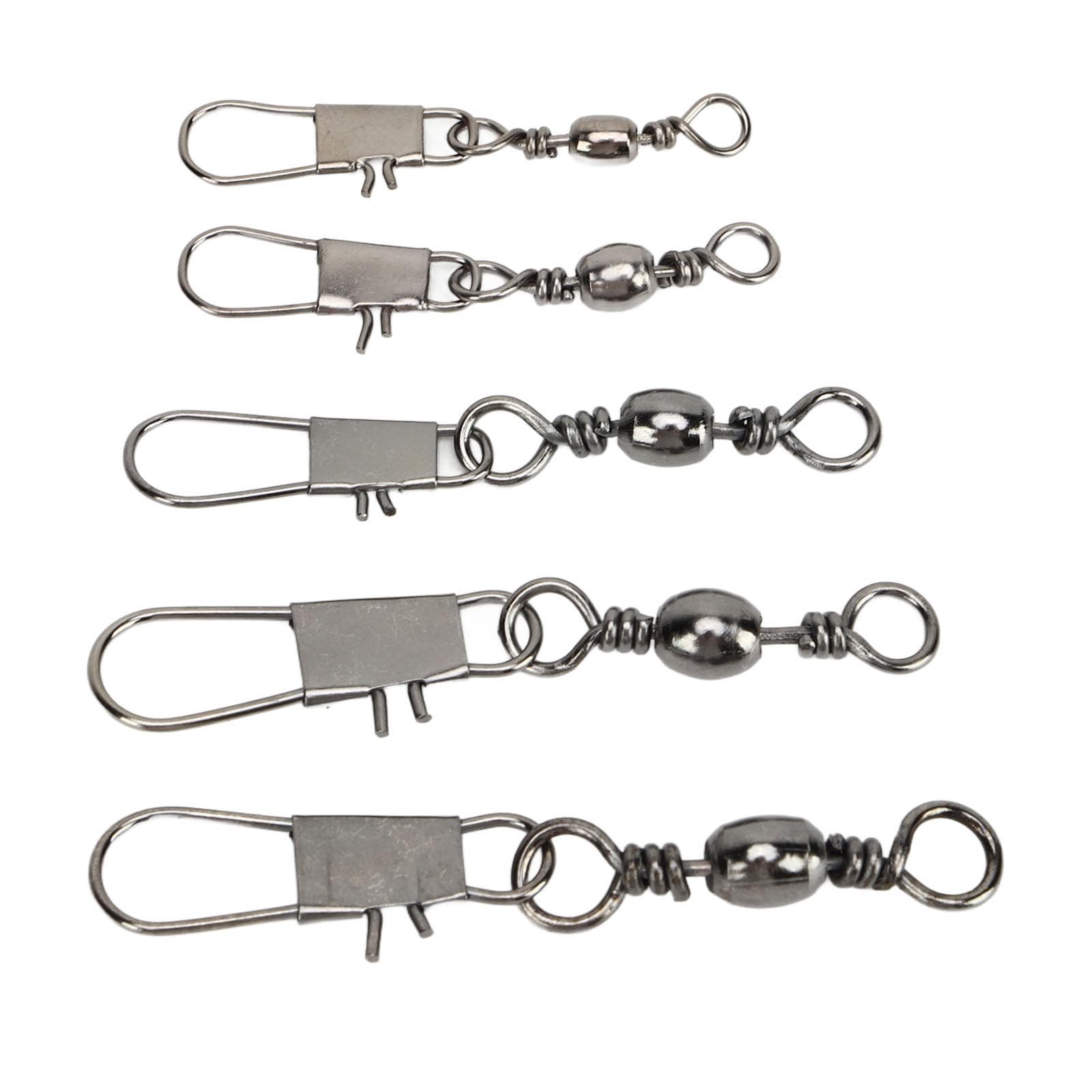 Carbon Steel Fishing Swivels High Strength Fishing Barrel Swivel with Safety Snap for Saltwater