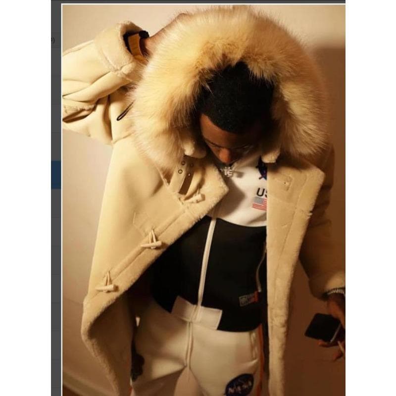 Men's Imitation Fur All-in-one Coat Hooded Large Fur Collar Men's Jacket 4XL