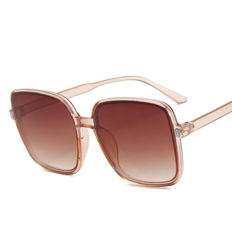 Oversized Sunglasses Women Luxury Designer Vintage Square Sun Glasses Classic Eyewear for Lady UV400 Big Frame brown