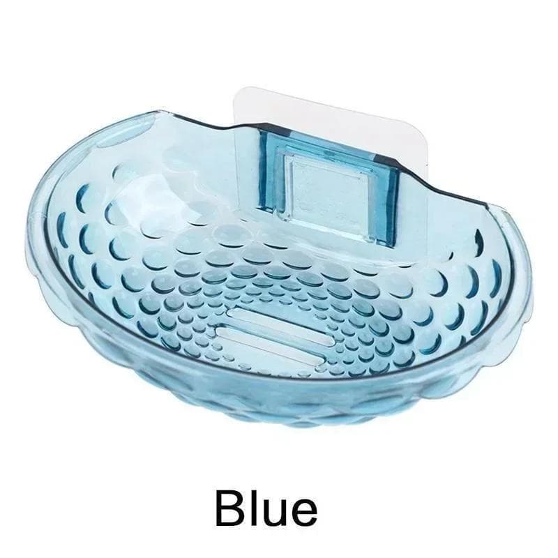Soap Holder Soap Dishes Sponge Container with Wall Hook for Shower Kitchen Sink Adhesive No Drilling  Bathroom Accessories blue