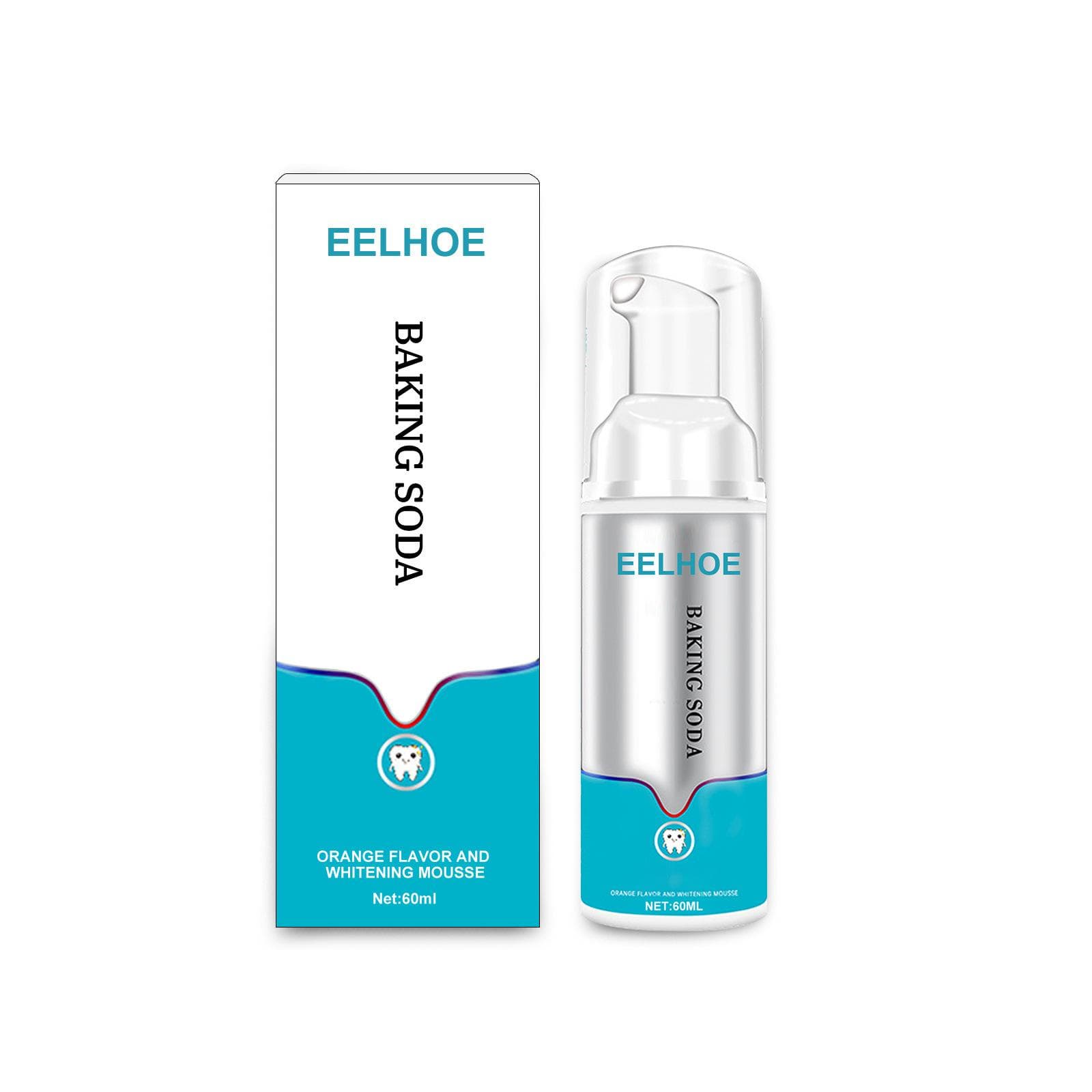 EELHOE Teeth Cleansing Whitening Mousse Baking Soda Toothpaste Foam Toothpaste Removes Stains Fresh Breath Dental Care Tools 60ml 60ml-box