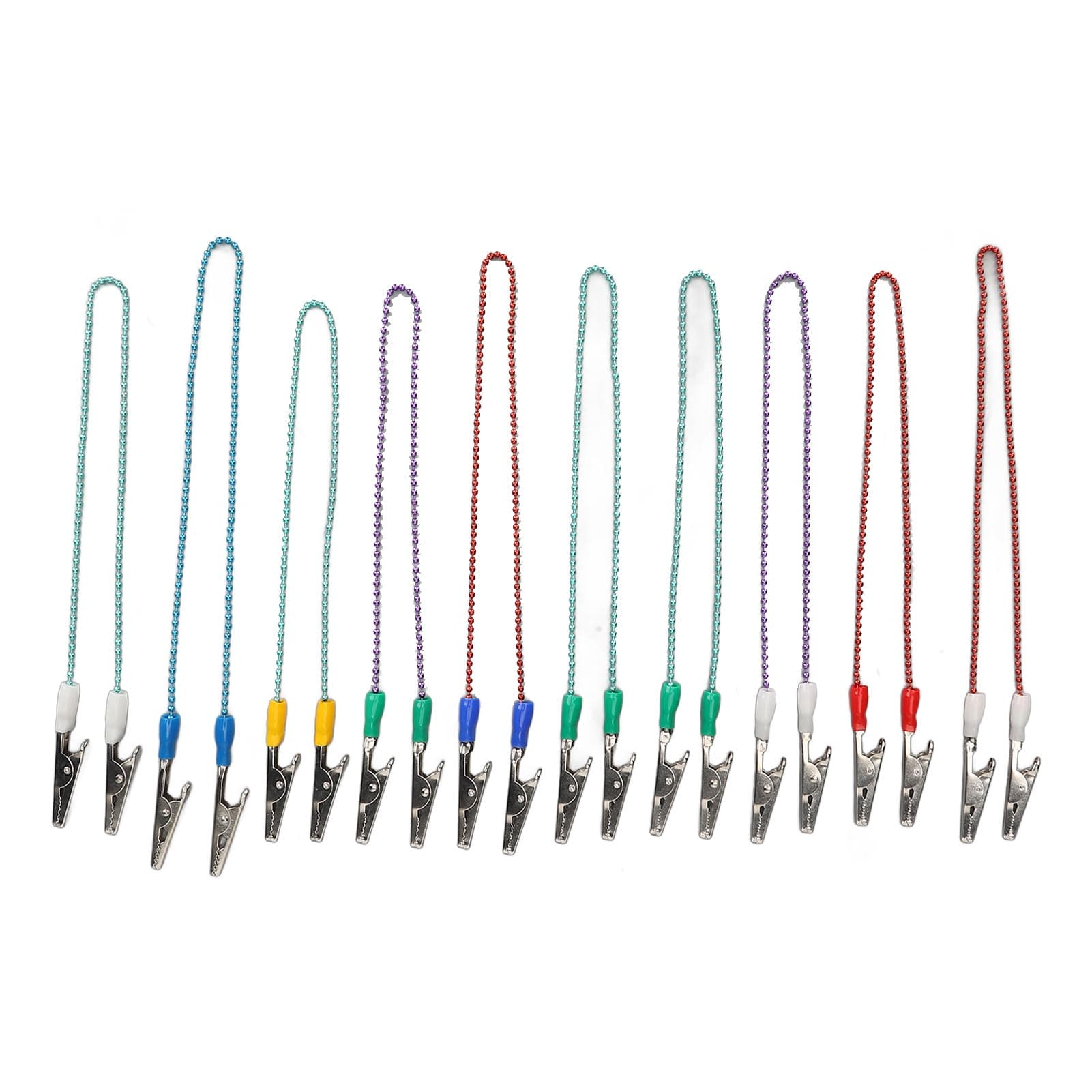 10 Pcs Dental Bib Holder Clip Stainless Steel Dual Head Napkin Clamp Chain Holders for Dining