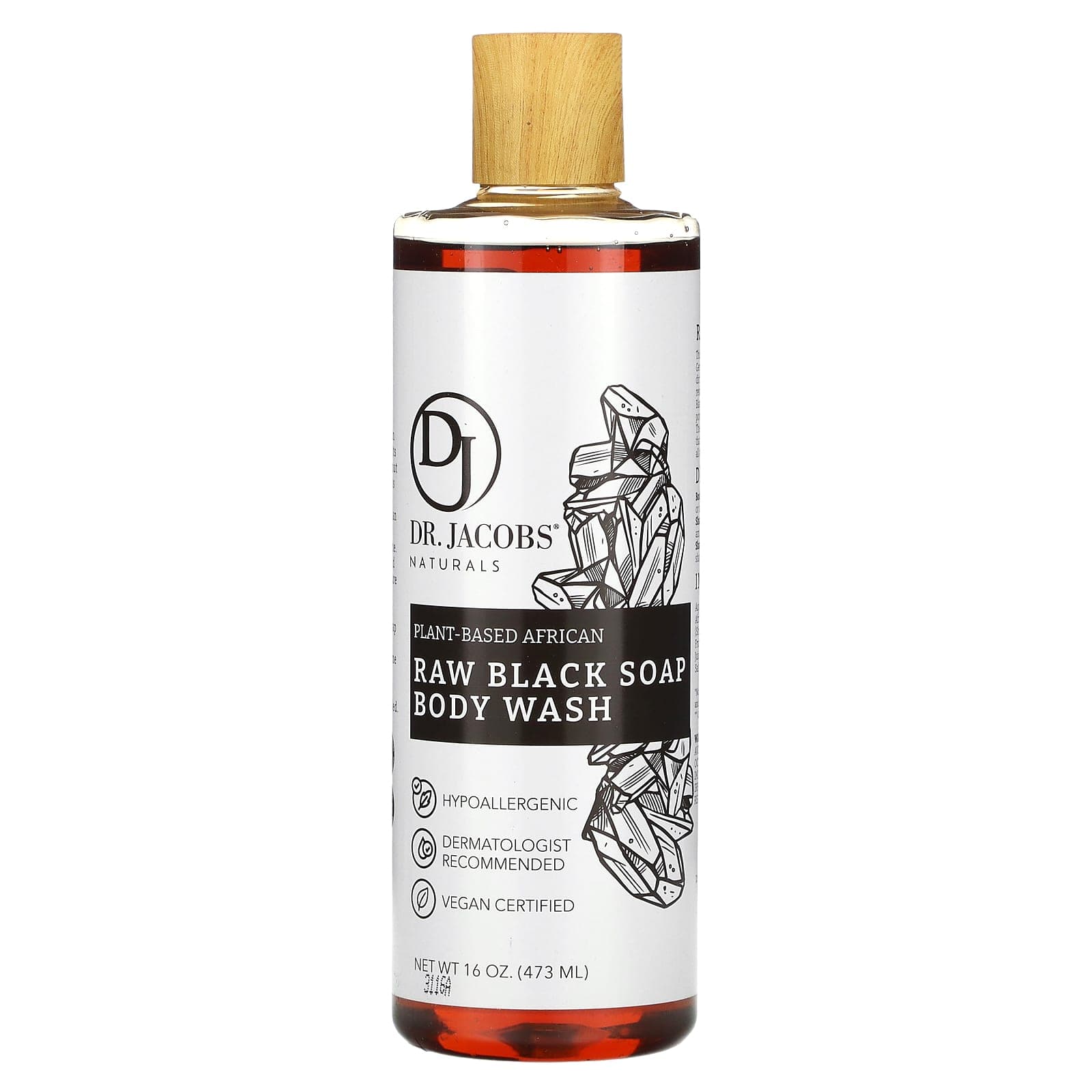 Dr. Jacobs Naturals, Botanical African Raw Black Soap Body Wash, 16 oz (473 ml)