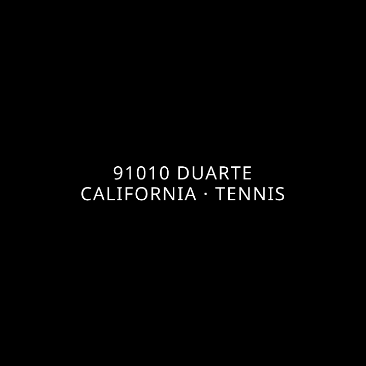 91010 Duarte California · Tennis tennis league