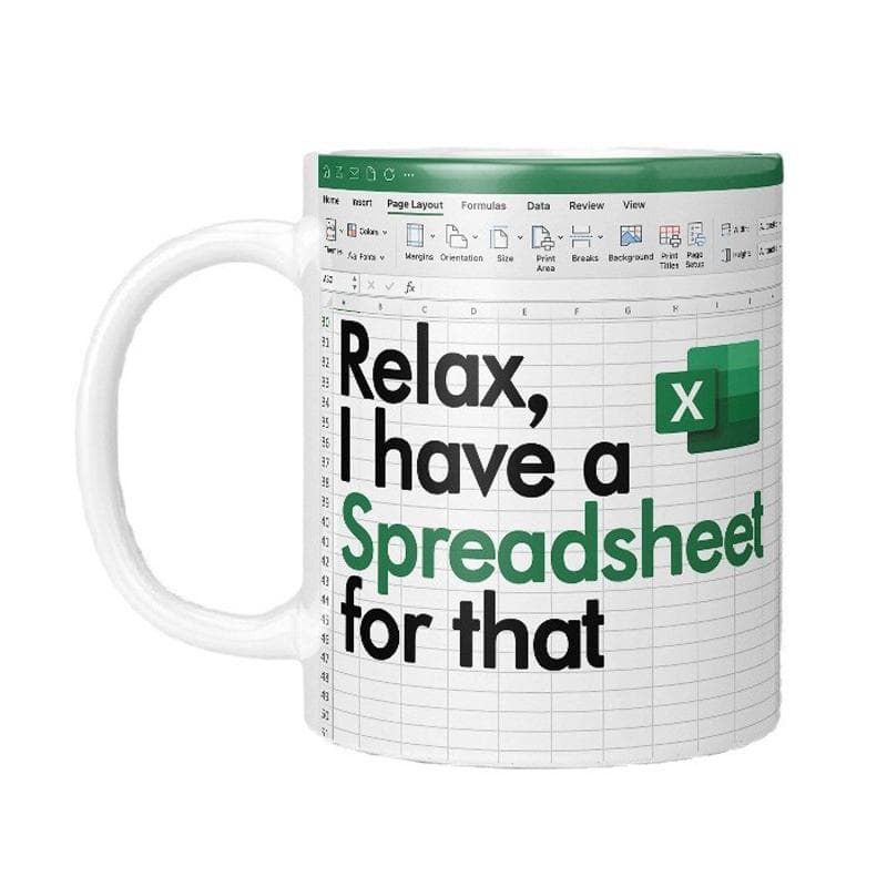 Excel Pattern Coffee Mug Ceramic Tea Cup Creative Table Coffee Cup Portable Water Mug Juice Milk Cup Office Home Funny Gift white