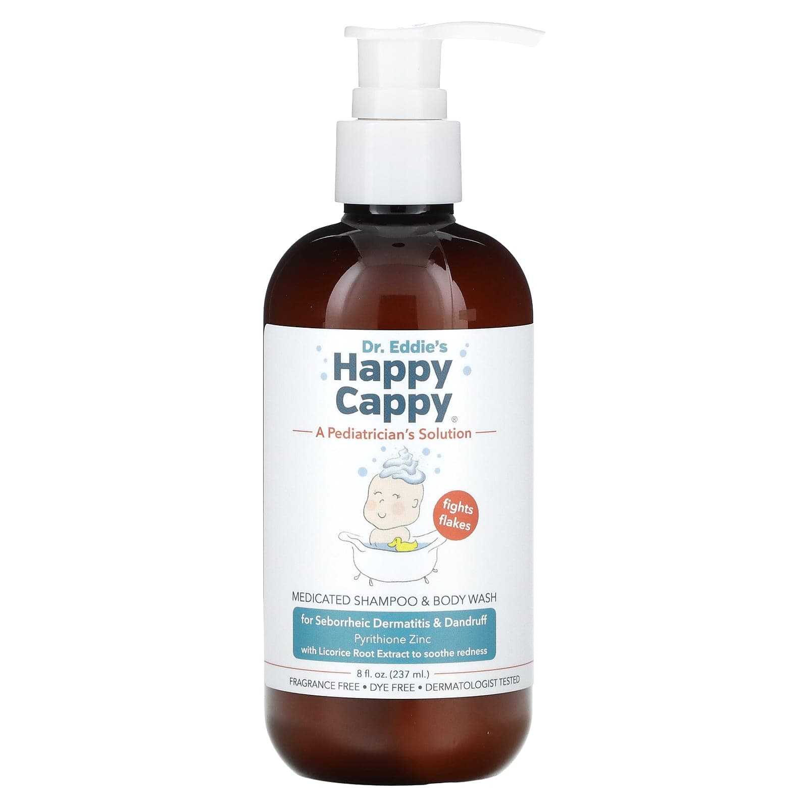 Happy Cappy, Medicated Shampoo & Body Wash, Fragrance-Free, 8 fl oz (237 ml)
