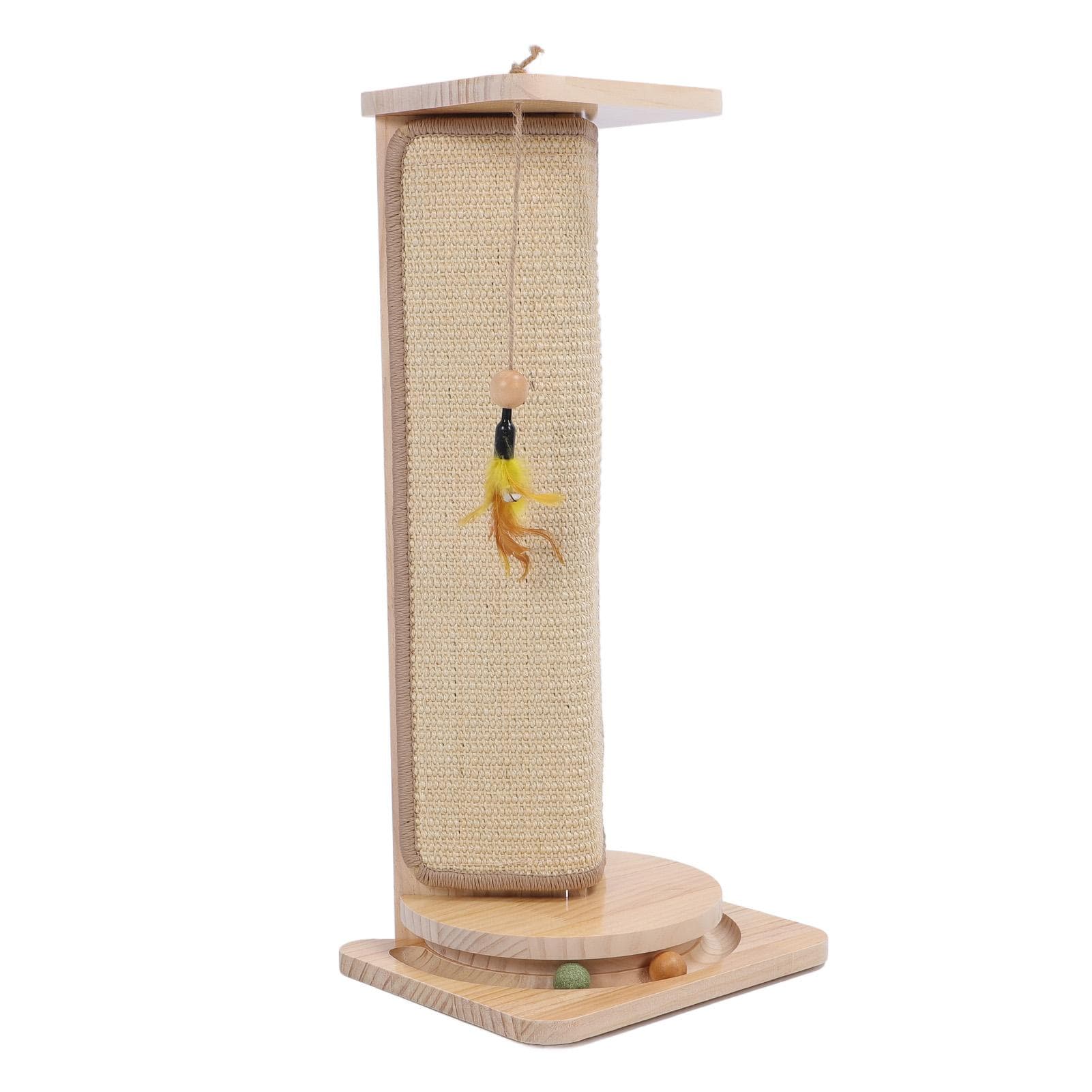 Cat Wall Corner Scratcher Pine Wood Adjustable Height Protect Furniture Stable Structure Cat