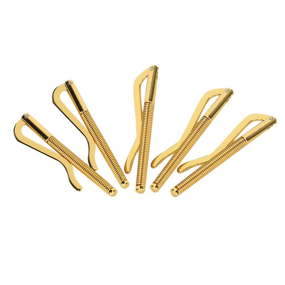5Pcs Money Cash Clip Spring Anti Rust Electroplated Steel 75mm for Leather Wallet(Golden ) gold