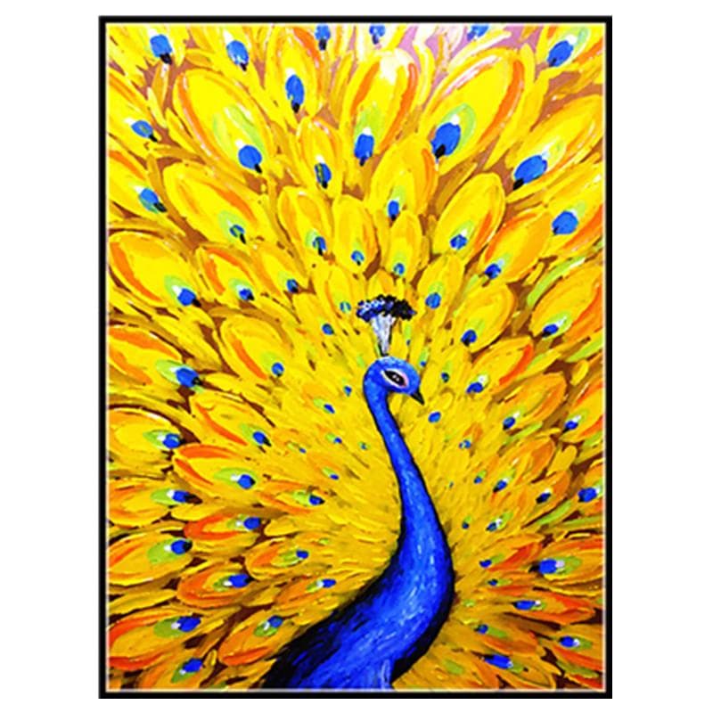 DIY Diamond Painting Full Round Diamond Embroidery Peacock Opening Cross Stitch 20X30CM