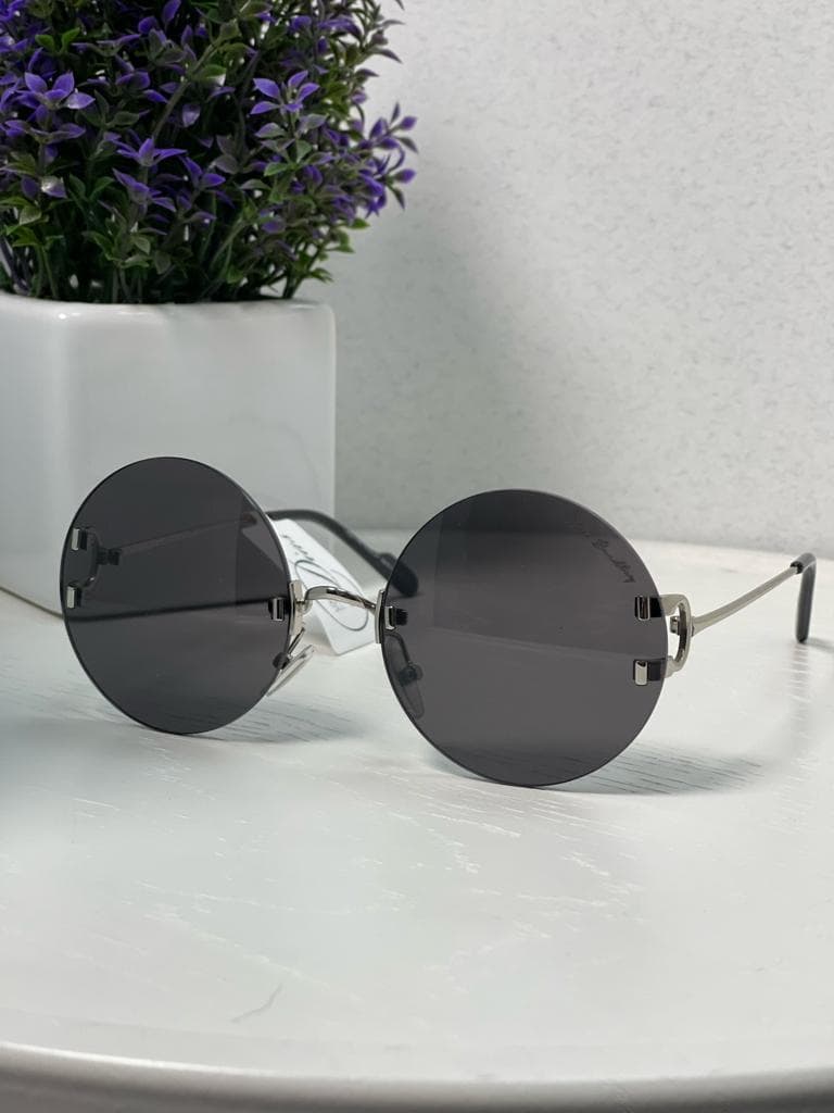 Vintage Women's Round Rimless Sunglasses Glasses Fashion Outdoor Beach Holiday Sunglasses black