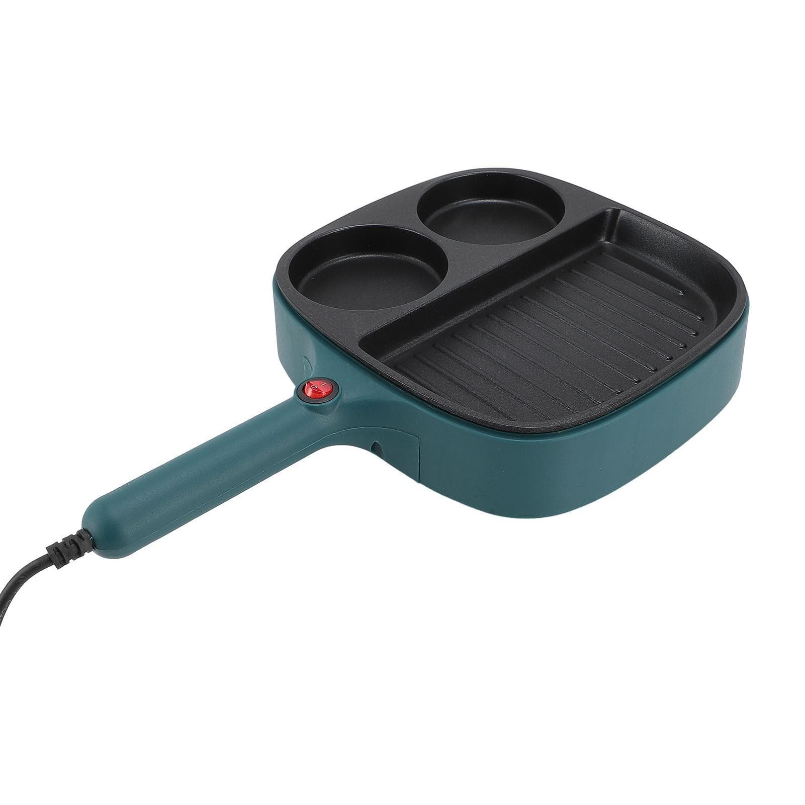 Nonstick Breakfast Frying Pan 2 Section Steak and Egg Frying Pan Divided Grill Pan with Long Handle L(for 6.5-9kg)