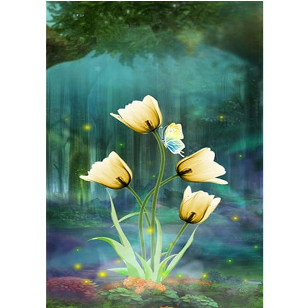 Diamond Embroidery Landscape Round 5D DIY Full Circle Diamond Painting Cross Stitch 20X30CM light blue