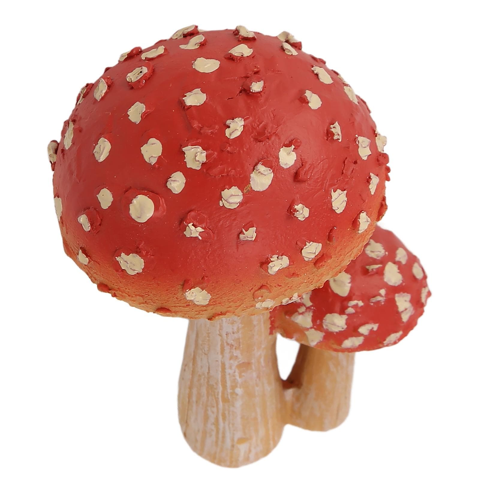 Mushroom Decor 3.9in High 2 Headed Cute Bright Colors Weatherproof Durable Resin Mushroom Statue