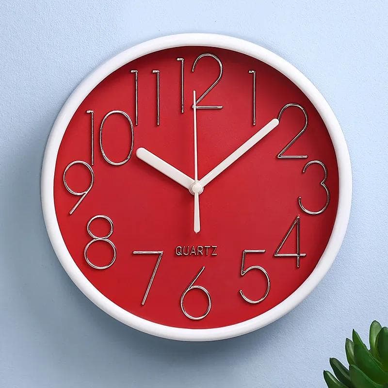 20cm Wall Clock Modern Design Silent Battery Operated Non-Ticking Decorative Clock for Kitchen Bedroom School Office Home Deco