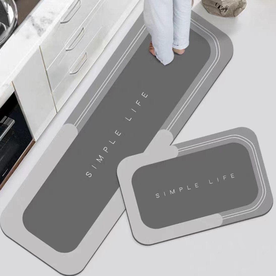 2pc Kitchen Floor Mat Waterproof, Non-Slip and Dirt-Resistant Foot Mat Household Door Mat Long Carpet Set 40x60cm 16x24inch