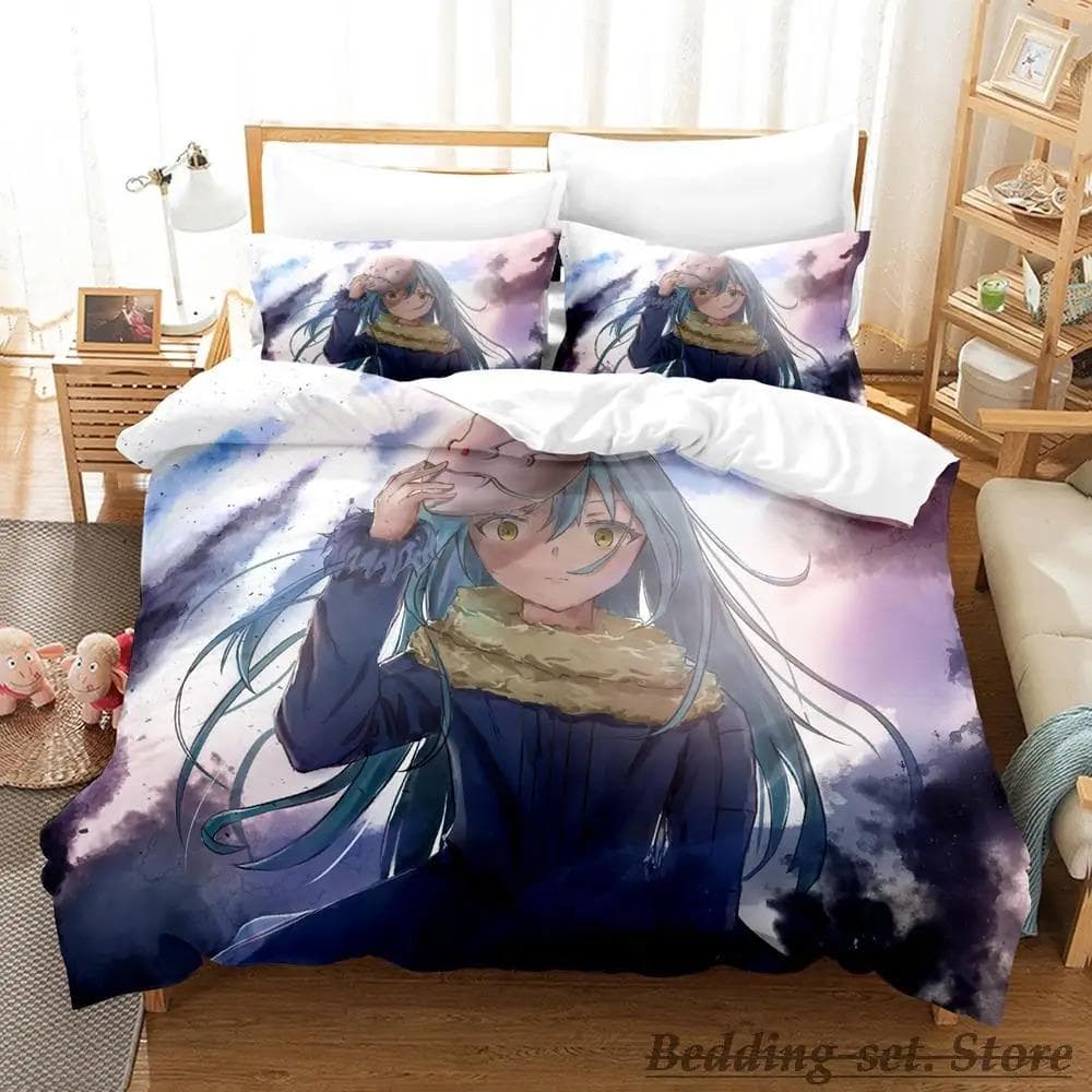 Rimuru Tempest Bedding Set Single Twin Full Queen King Size Bed Set Adult Kid Bedroom Duvetcover Sets Anime Kawaii EU King 240x220cm