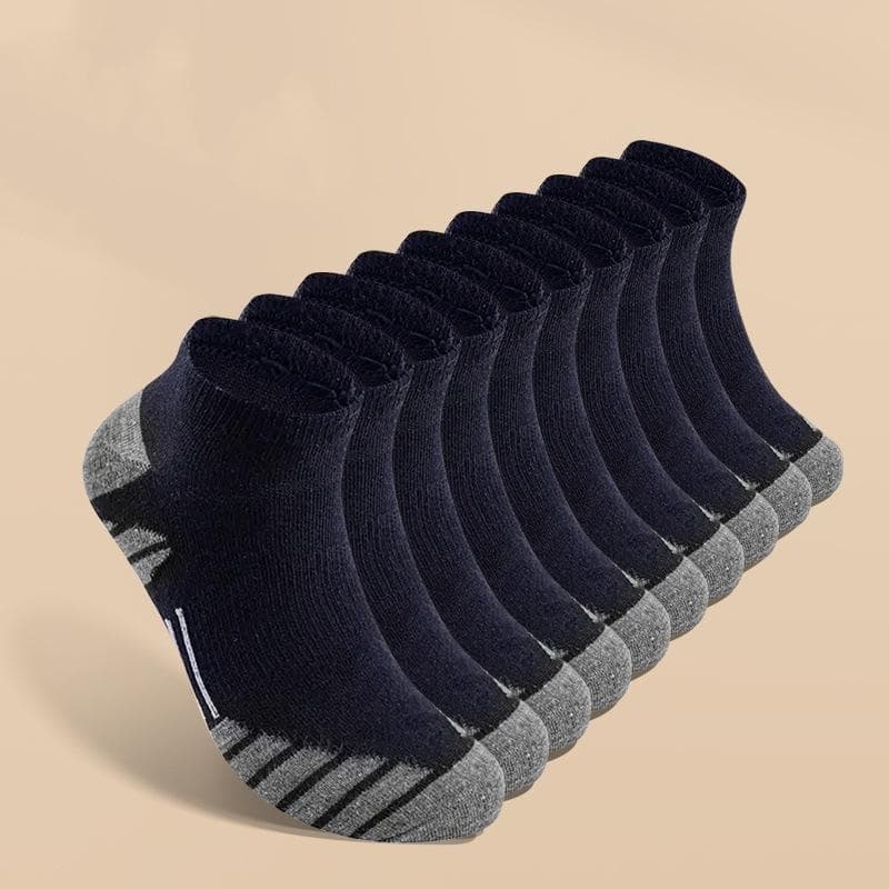 10 or 20 Pairs of Men's Odor-resistant, Sweat-absorbent, Low-cut Socks, Comfortable and Breathable for Daily and Outdoor Wear 5 pairs navy blue