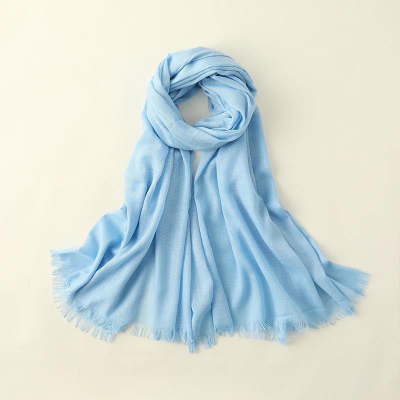 Summer Silk Scarf for Women, Fashionable Sun Protection and Shading, Beach Long Scarf, Solid Color Cotton and Linen Silk Scarf, Scarf 100*195CM