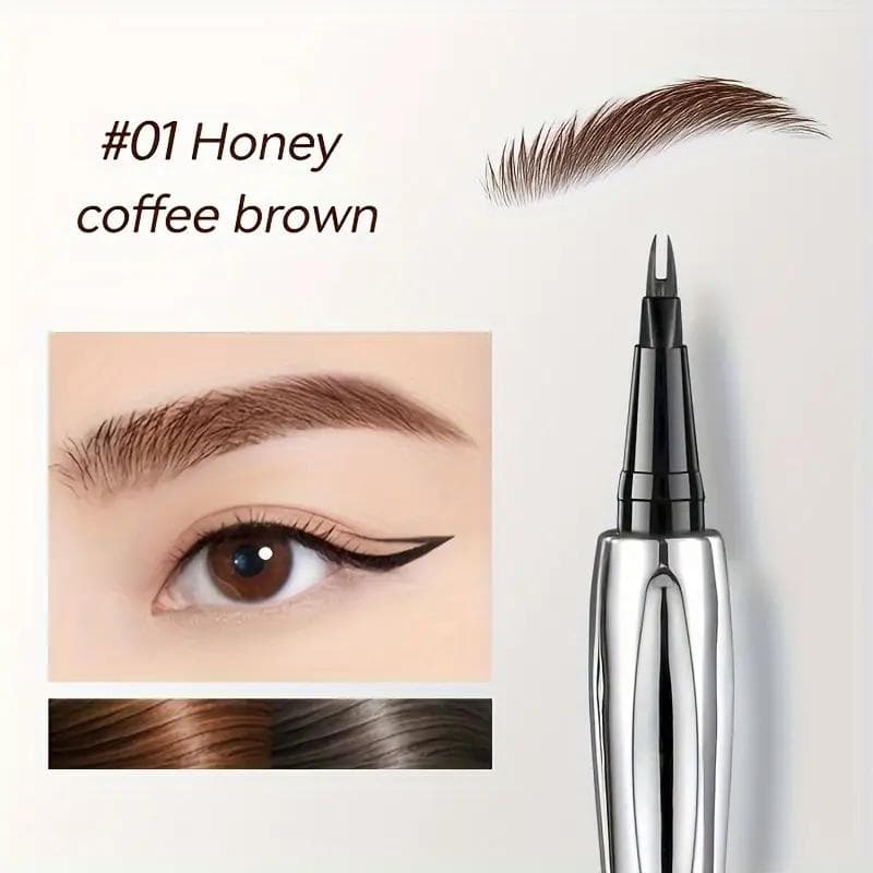 Dual-Ended Eyebrow Pencil - Quick Shape, Ultra-Fine Natural Look, Waterproof & Sweatproof, Smooth Even Flow, Beginner-Friendly, for All Skin Types 01 brown