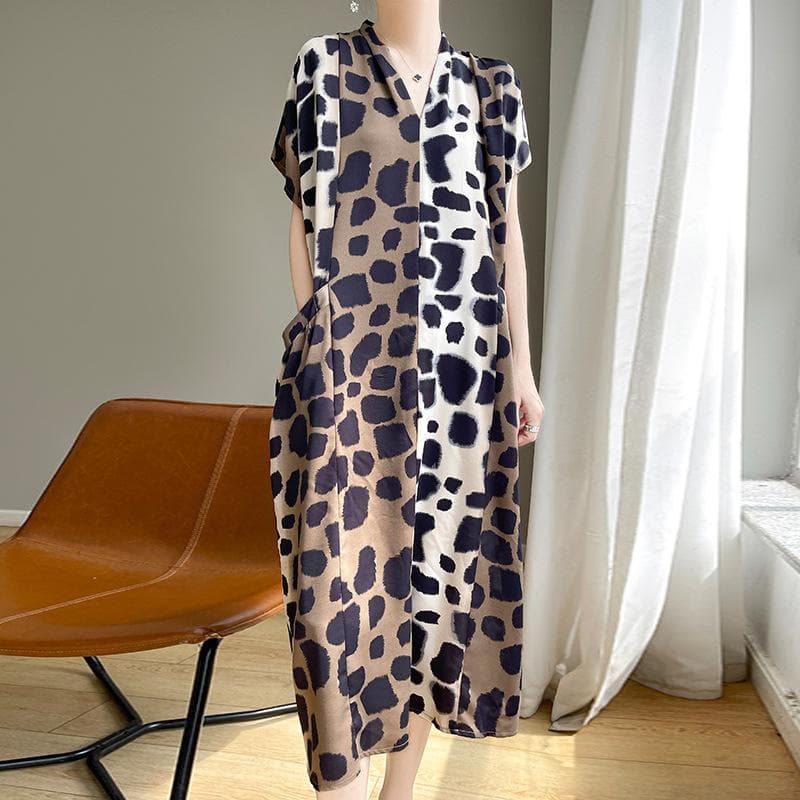 Women's Trendy Leopard Print Dress Summer Fat Mm Large Size Women's Trendy Temperament Slim Waist-hugging Skirt XXL