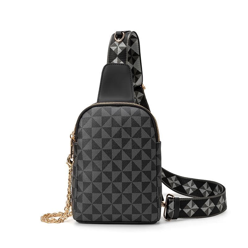 Fashion Men's and Women's Single Shoulder Printed Chest Bag Light Luxury Texture Casual Men Simple Change Small Backpack