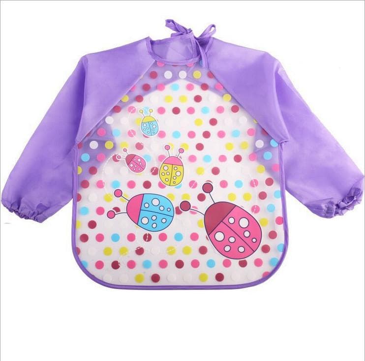 Waterproof Full Sleeve Bibs Children Apron Long Sleeve Feed Smock Bibs Kids Eating Breastplate Cloth