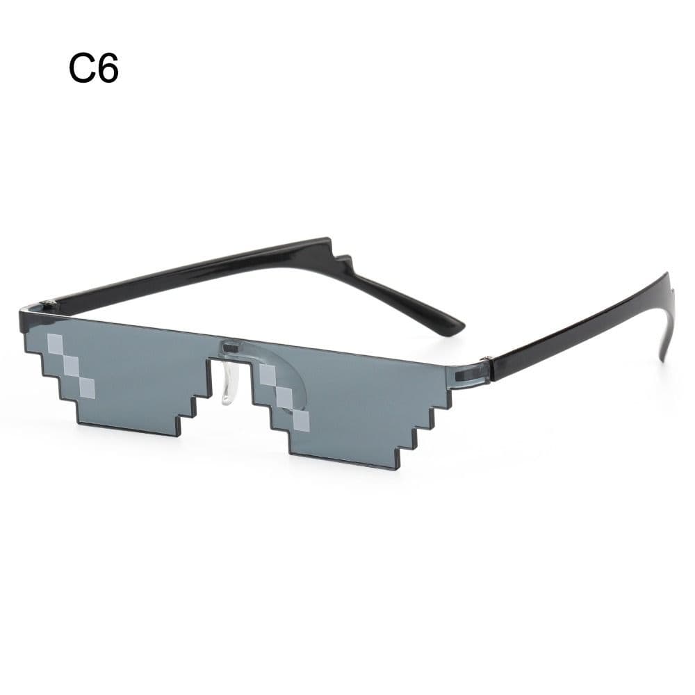 Retro Halloween Pixelated Mosaic Glasses Funny Party Shades for Men Women Cosplay Accessories
