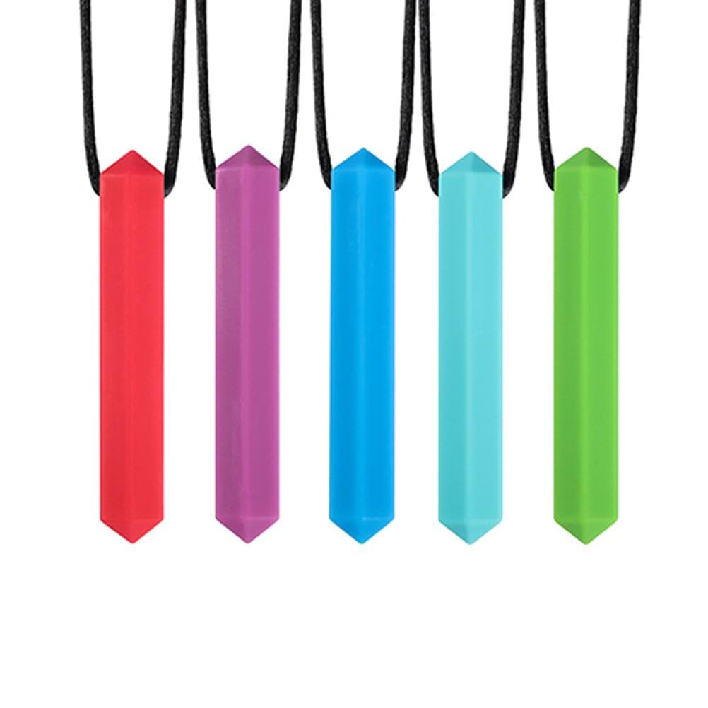 5pcs Chew Necklace Food Grade Silicone Sensory Chew Necklace for Autistic ADHD SPD Oral Exercises