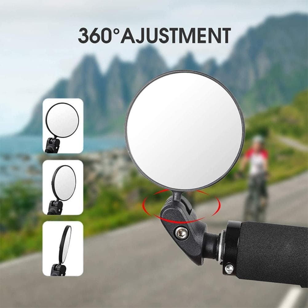 Bike Mirror 360 degrees Adjustable Rotatable Handlebar Mirror Convex Mirror with 2 Allen Wrench for