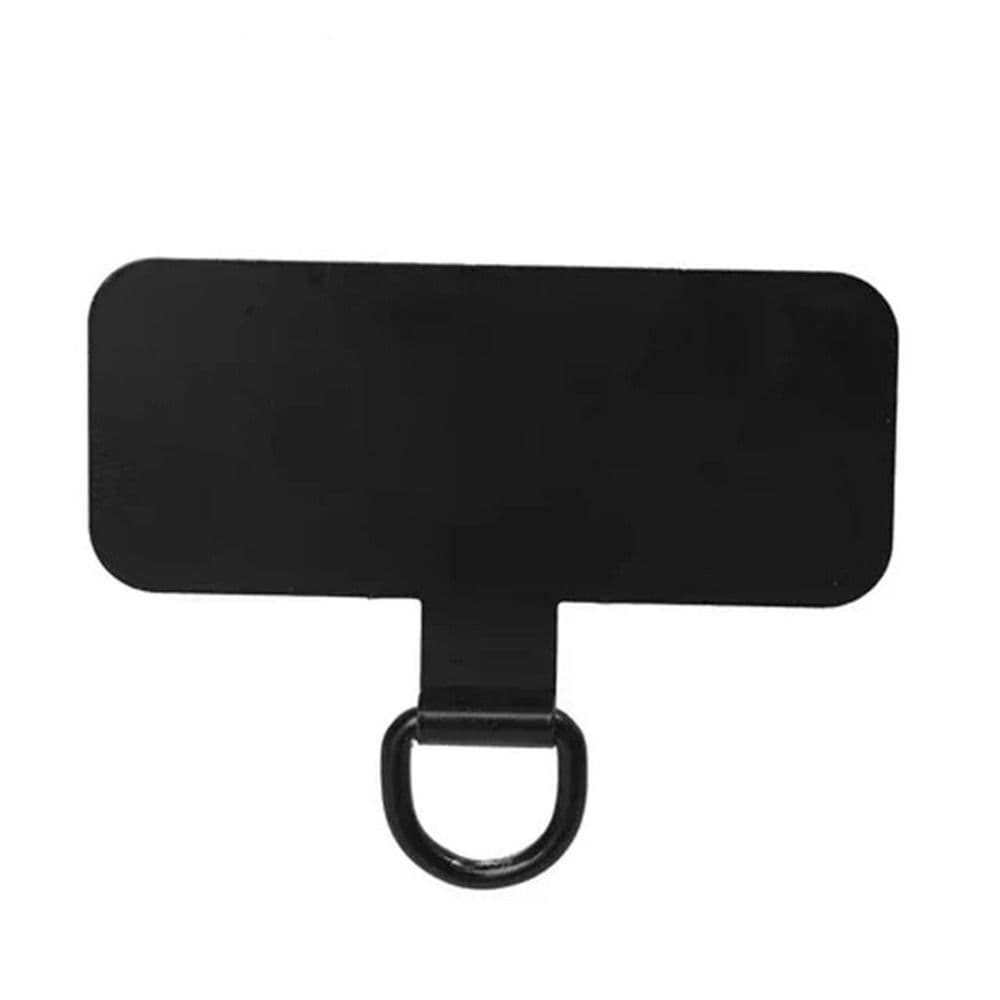Stainless Steel Metal Phone Patch Detachable Phone Card Clip Phone Lanyard Gasket Hang Cord Tab black