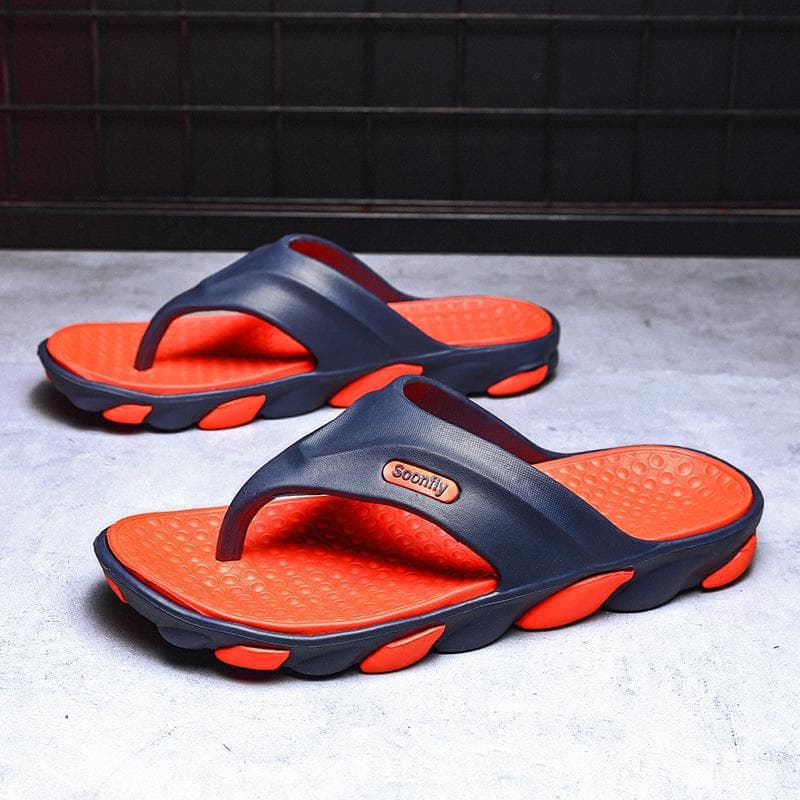 2024 Men's Large Outdoor Summer Fashion Flip Flops Casual Beach Sandals 45 orange/blue
