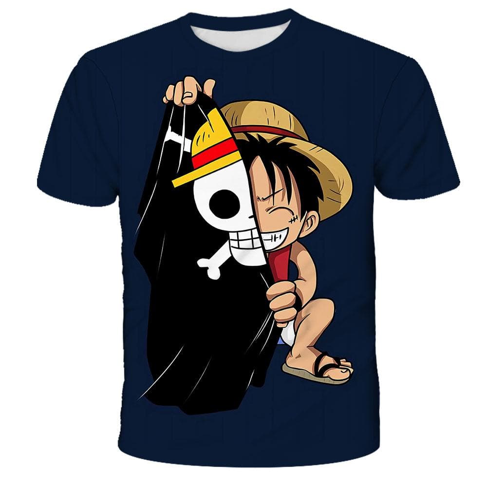 Fashion Kid Anime One Piece Luffy T Shirt Boy Clothing Kids Boys Tshirt Children T-shirt Summer Short Sleeve Tops Tees XL