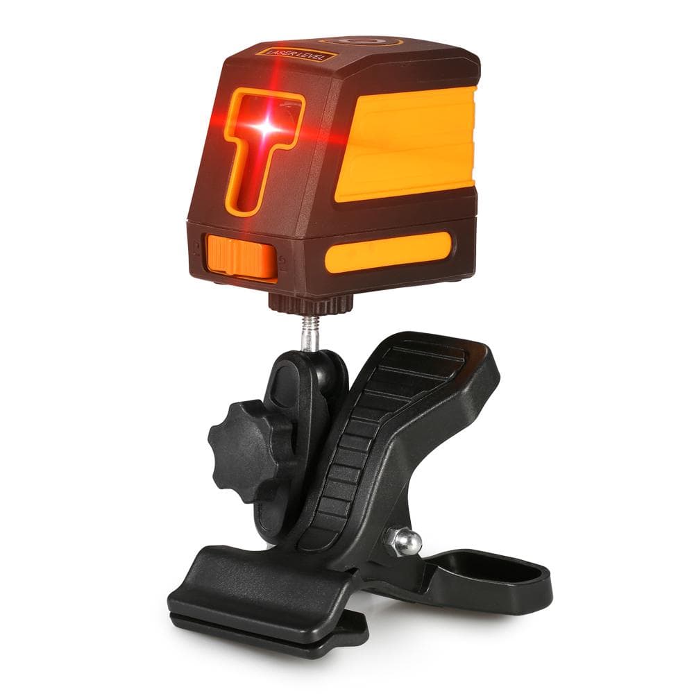 Self-Leveling 2 Lines Red Laser Level Professional Horizontal and Vertical Cross Line Leveling With Bracket orange
