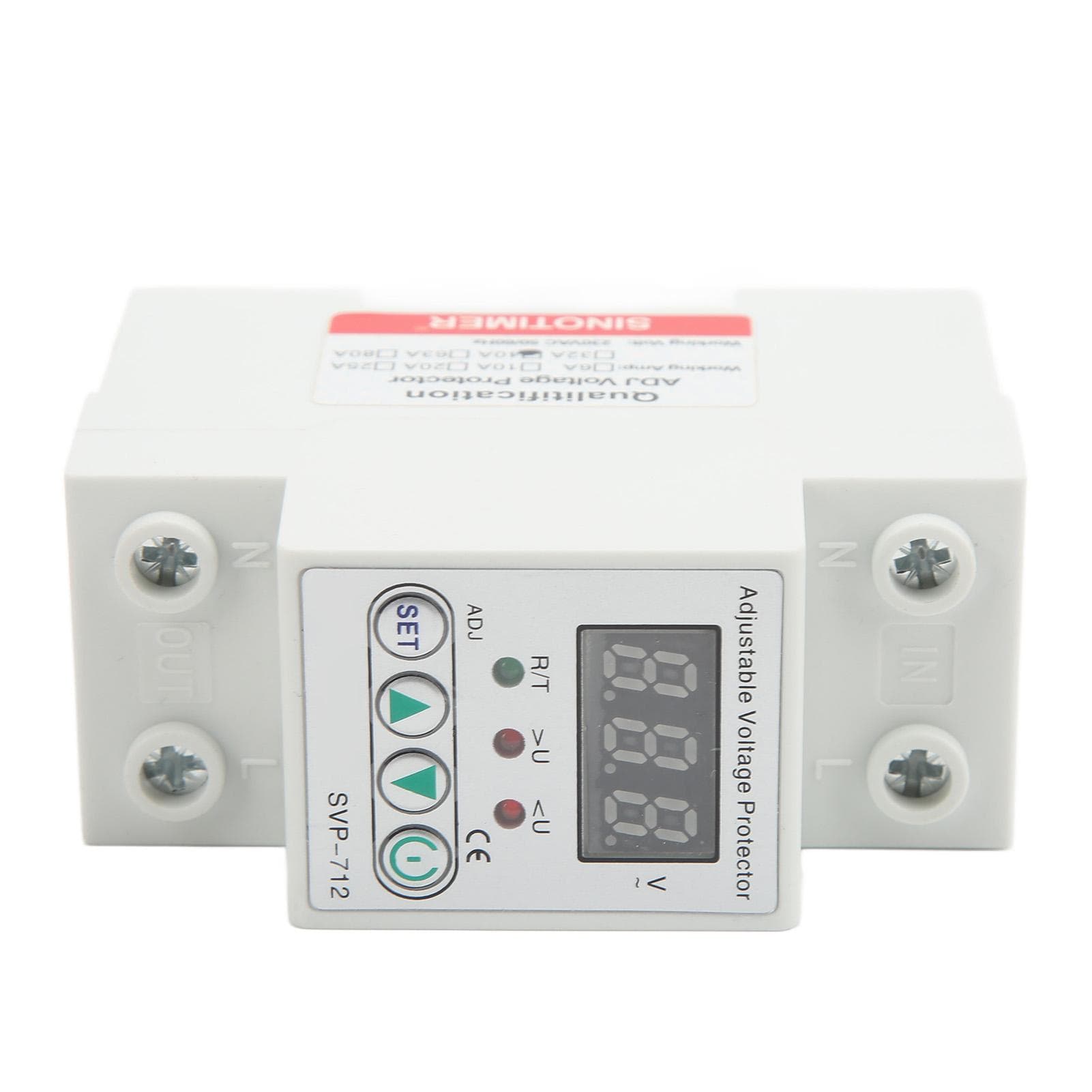 Over Under Voltage Protector Volt Protective Device Adjustable Auto Delay Reset 220V