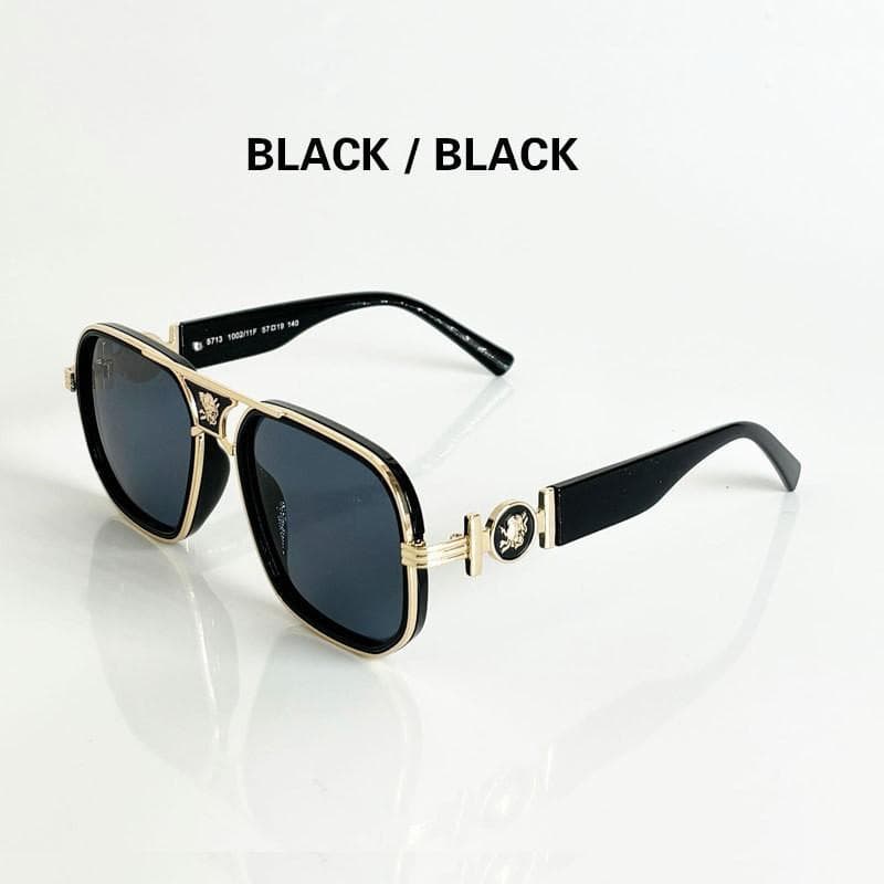 Medusa Sunglasses With Head Decoration For Men And Women, Classic Metal Sunglasses With Middle Beam, Uv Protection