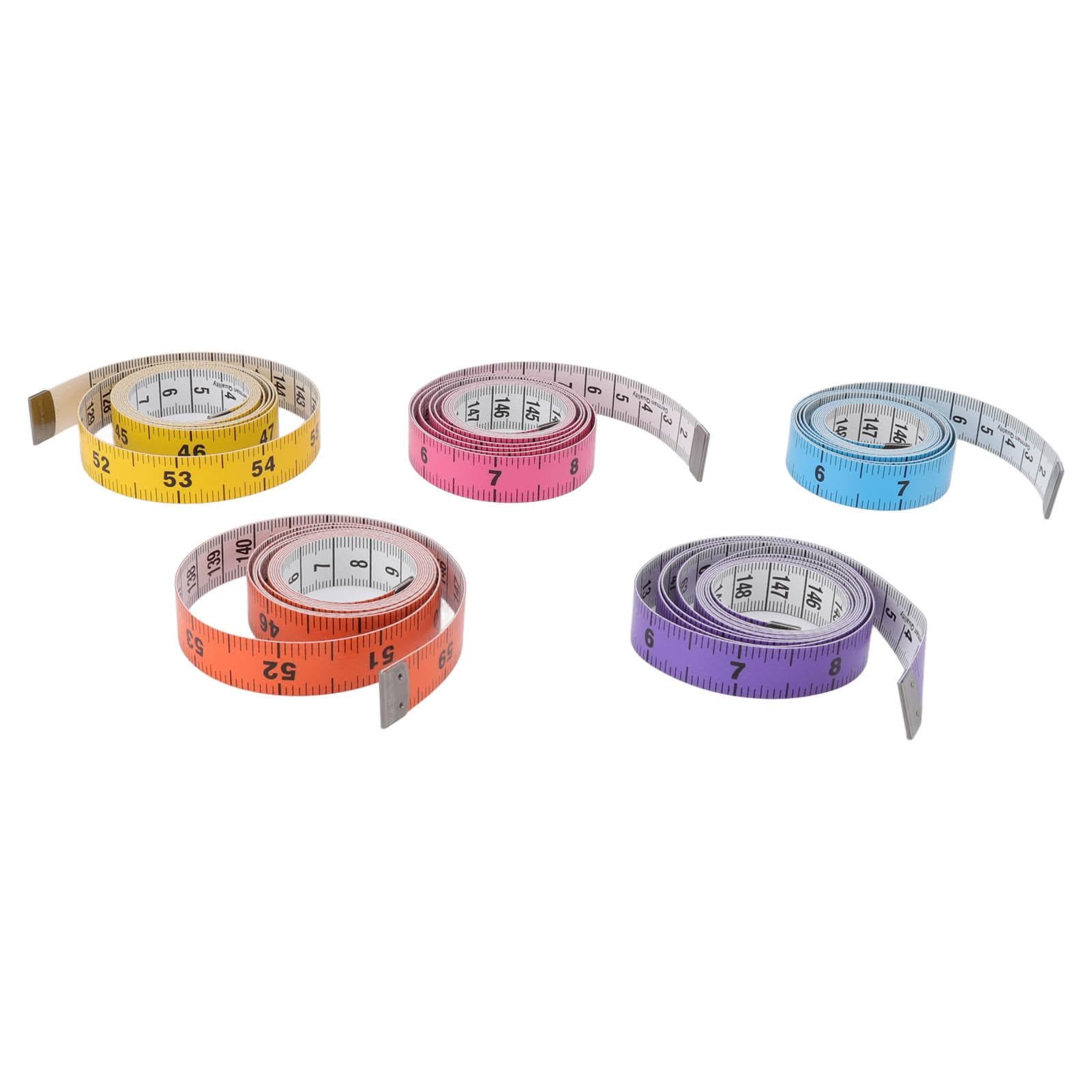 5Pcs Colorful Body Measuring Tape 150cm 60in Long Inch Centimeter Tear Resistant Tape Measure for