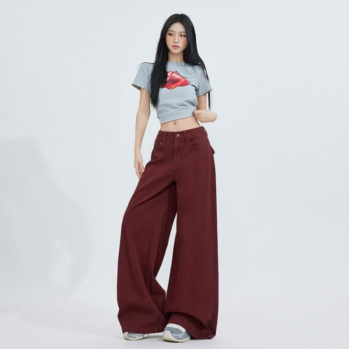 Plush Jeans for Women with Wide-leg Jeans for Women with Wide-leg Jeans for Women with Wide-leg Trousers for Women with Loose Waist and Waist XL
