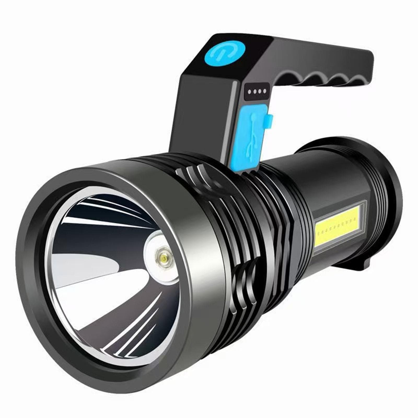 Rechargeable strong light long-range flashlight home outdoor strong light flashlight with side 1200 capacity battery