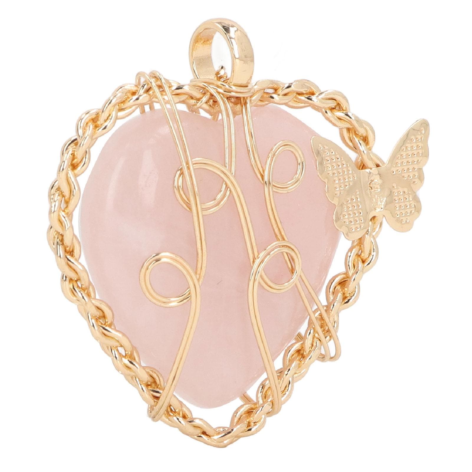 Heart Shaped Crystal Stone Exquisite Stylish Luster Healing Crystal Stone Pendant for DIY Necklace