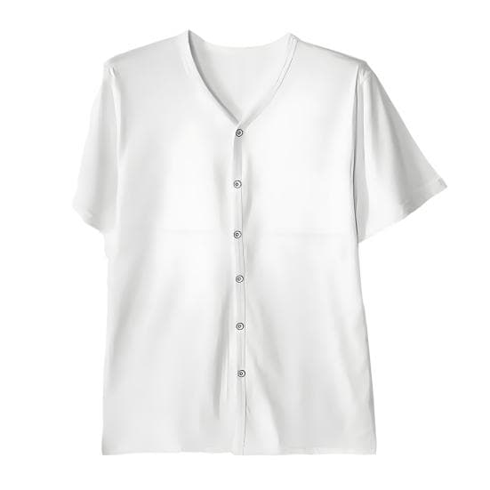 Men Button Down T-shirt Solid Color V-Neck Short Sleeve Tee Shirt Summer Casual Breathable Top for Daily Wear Street XL white