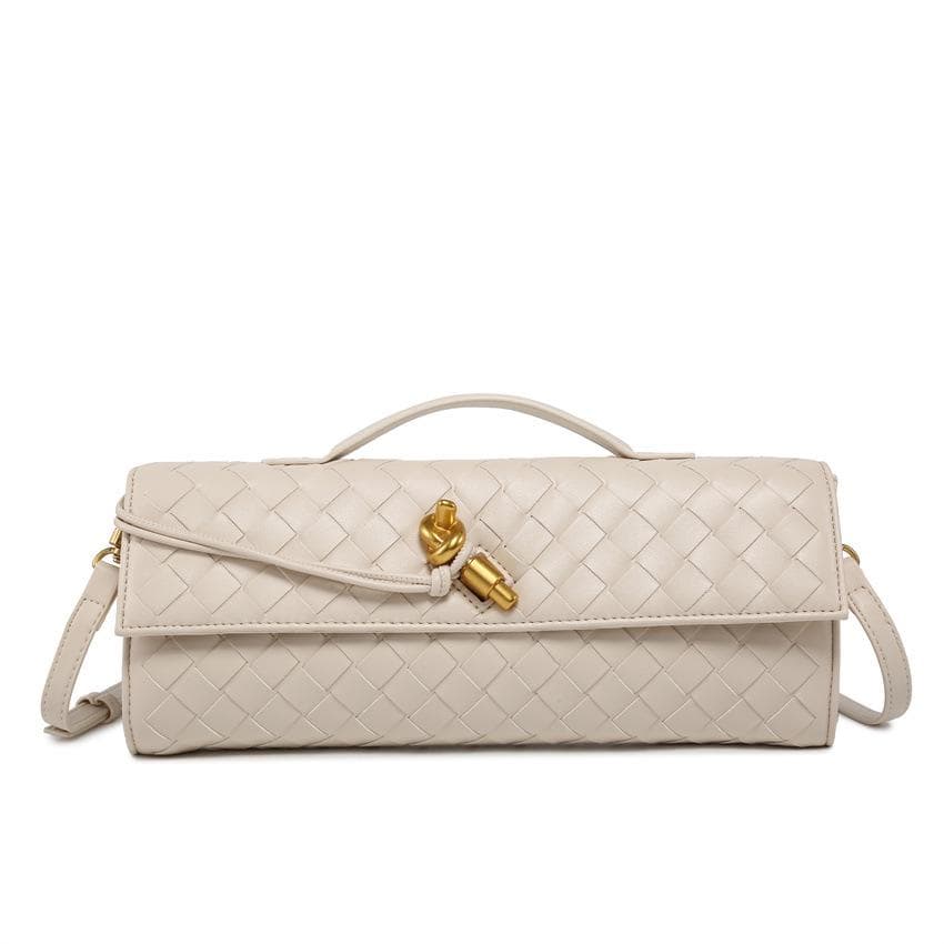 Women's Handwoven Woven Clutch Bag - Elegant Evening Handbag 31x4x14cm