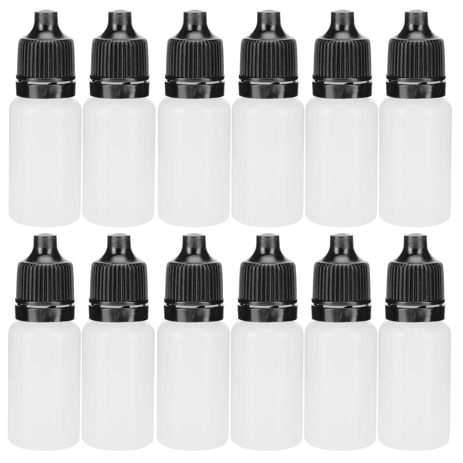 50Pcs 5ml Empty Dropper Bottles Squeezable Eye Liquid Bottle Container with Lids Plugs black