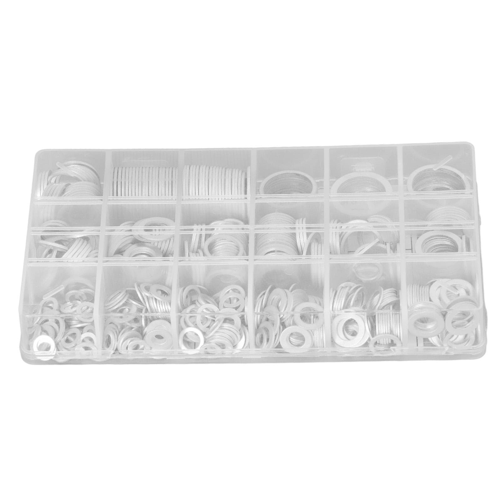 540Pcs Sealing Washer Kit Corrosion Resistant O Ring Aluminum Alloy Washer Set for Automobiles